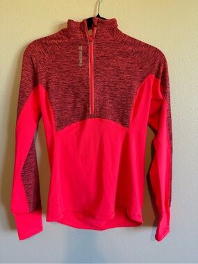Reebok Hot Pink and Heathered Rose Half-Zip Pullover